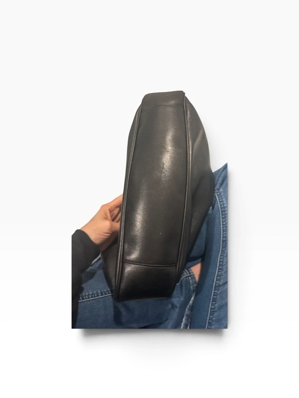 Vintage Gucci BLACK Bamboo Handle Leather Oversized Hobo Bag Bamboo 1947